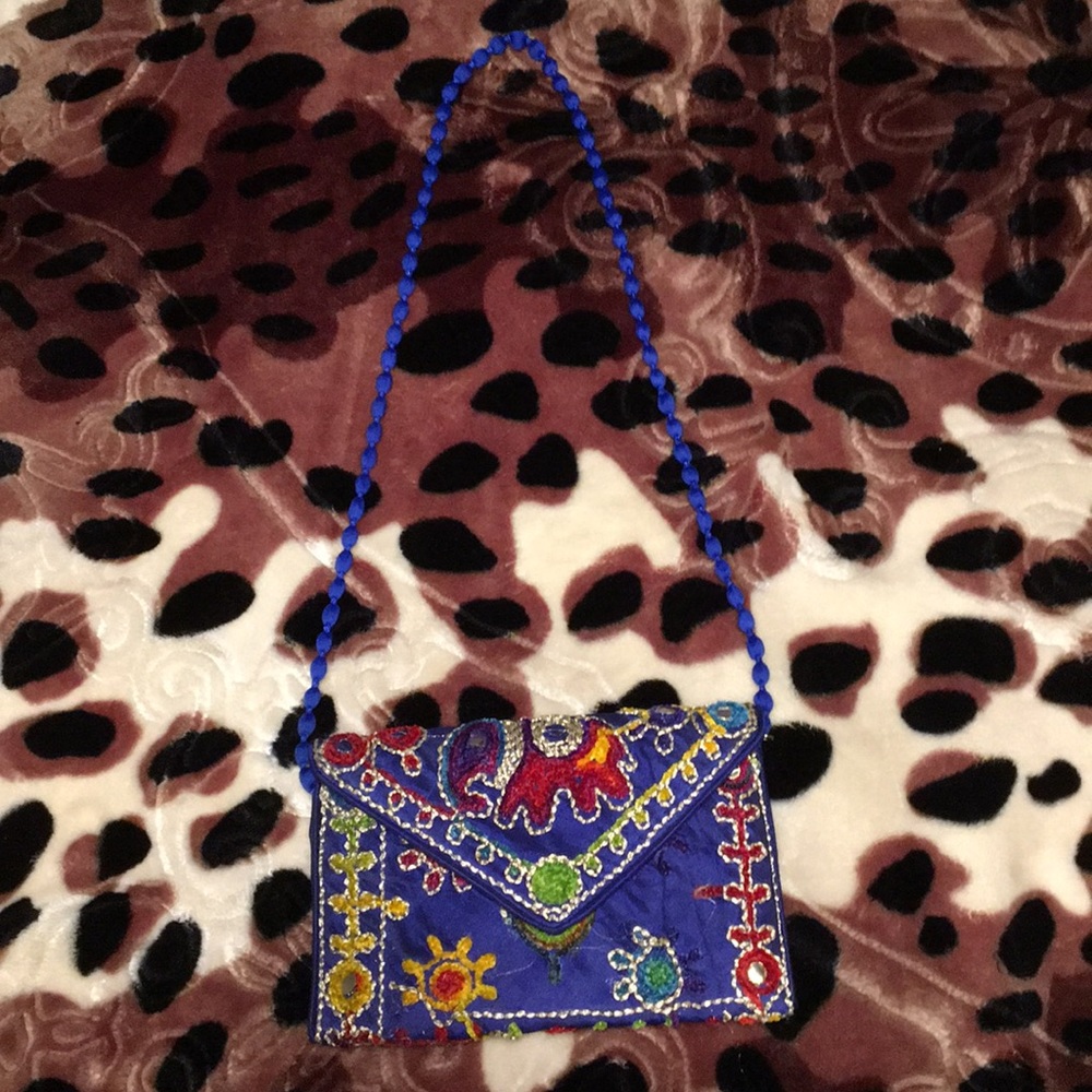 Multi Color Elephant Blue Crossbody Bag